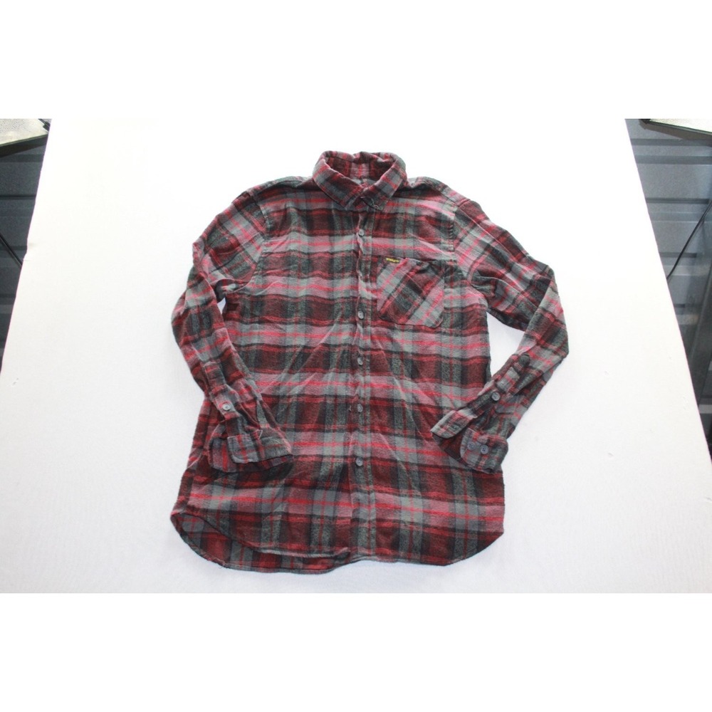 Stanley Flannel Shirt Mens M Red Plaid Good Long Sleeve Button Up Workwear